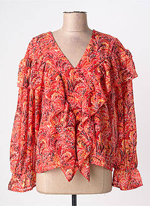 Blouse imprimé fantaisie manches longues rouge VERO MODA femme