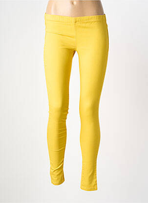 Pantalon slim taille élastique jaune PIECES femme