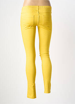 Pantalon slim taille élastique jaune PIECES femme