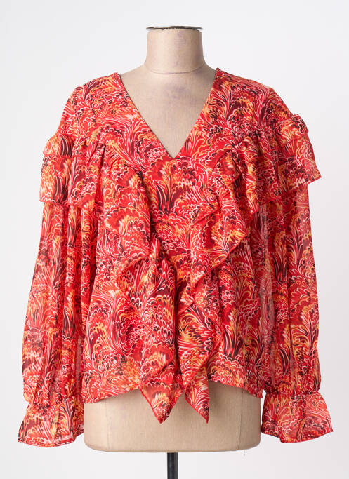 Blouse imprimé fantaisie manches longues rouge VERO MODA femme