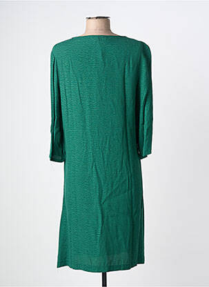 Robe mi-longue coupe fluide manches 3/4 vert JANIS & JOHN femme