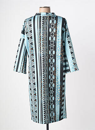 Robe mi-longue manches 3/4 manches 3/4 bleu DANIELA femme