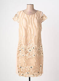 Robe mi-longue manches courtes manches courtes beige FRED SABATIER femme