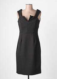Robe mi-longue tissage crêpe sans manche noir PAUL BRIAL femme