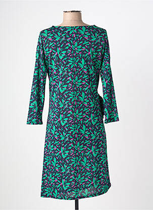Robe mi-longue manches 3/4 manches 3/4 vert LE SINGE DE JULIE femme