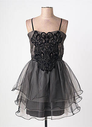 Robe courte coupe évasée fines bretelles noir RINASCIMENTO femme