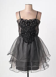 Robe courte coupe évasée fines bretelles noir RINASCIMENTO femme