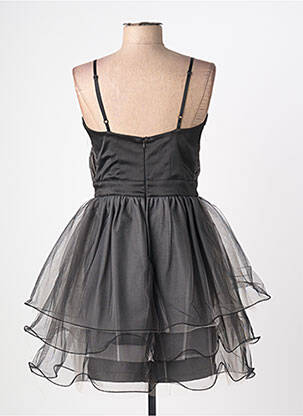 Robe courte coupe évasée fines bretelles noir RINASCIMENTO femme
