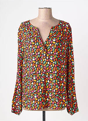 Blouse imprimé fantaisie manches longues noir HALOGENE femme