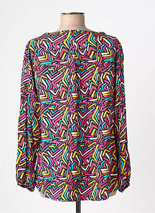 Blouse imprimé fantaisie manches longues rose HALOGENE femme