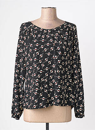 Blouse imprimé fantaisie manches longues noir HALOGENE femme