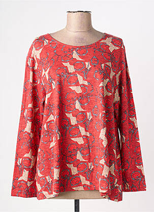 Blouse imprimé fantaisie manches longues rouge ORIENTIQUE NATURALLY femme