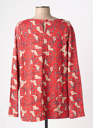Blouse imprimé fantaisie manches longues rouge ORIENTIQUE NATURALLY femme