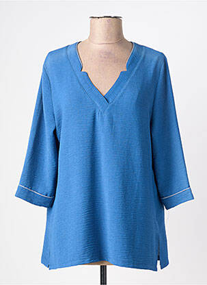 Blouse manches 3/4 manches 3/4 bleu HALOGENE femme