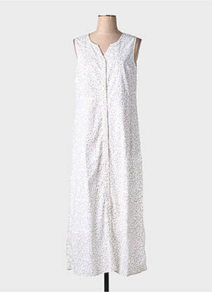 Robe longue imprimé fantaisie sans manche blanc L'ATELIER D'ANNA femme