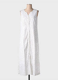 Robe longue imprimé fantaisie sans manche blanc L'ATELIER D'ANNA femme