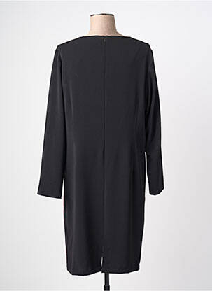 Robe mi-longue imprimé fantaisie manches longues noir JEAN DELFIN femme