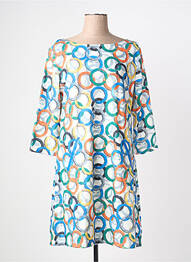 Robe mi-longue manches 3/4 manches 3/4 bleu VEGAS femme