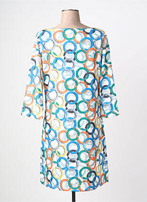 Robe mi-longue manches 3/4 manches 3/4 bleu VEGAS femme