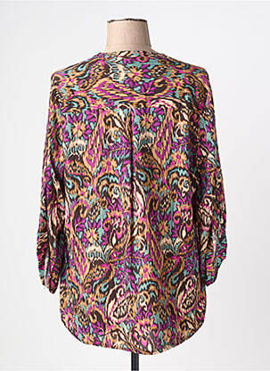 Blouse imprimé fantaisie manches longues violet EMA BLUE'S femme