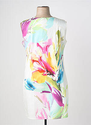 Robe mi-longue imprimé fantaisie sans manche blanc HALOGENE femme