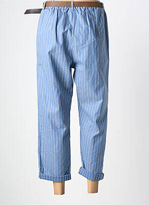 Pantalon 7/8 taille élastique bleu FASHION femme
