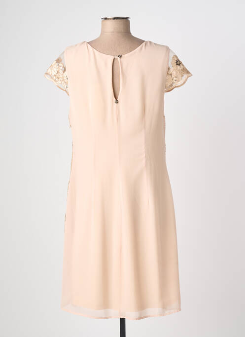 Robe mi-longue manches courtes manches courtes beige FRED SABATIER femme