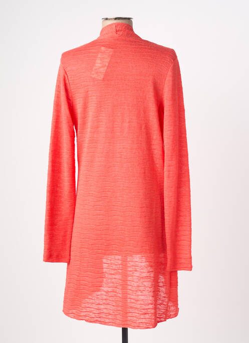 Gilet manches longues col v orange HALOGENE femme