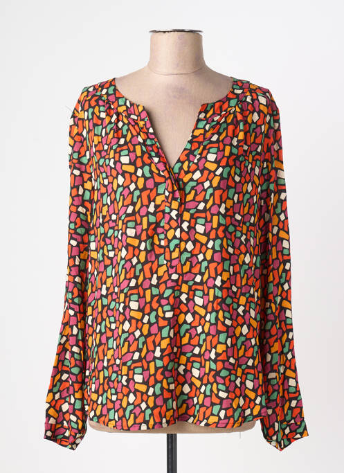 Blouse imprimé fantaisie manches longues noir HALOGENE femme