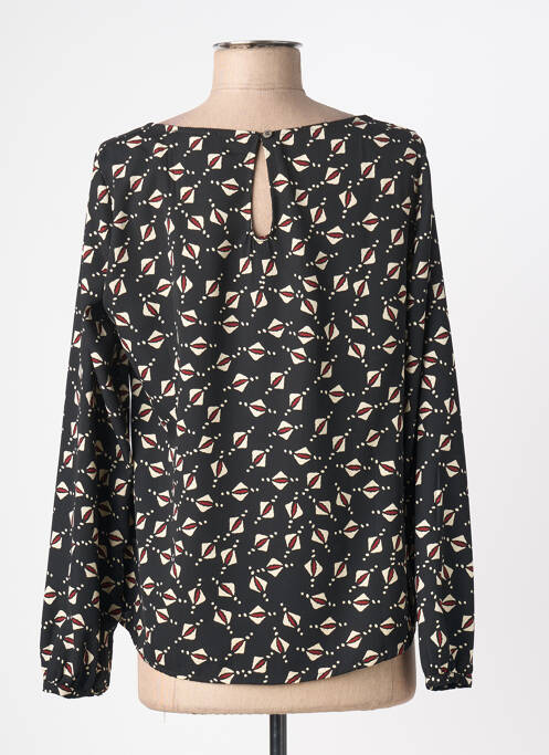Blouse imprimé fantaisie manches longues noir HALOGENE femme