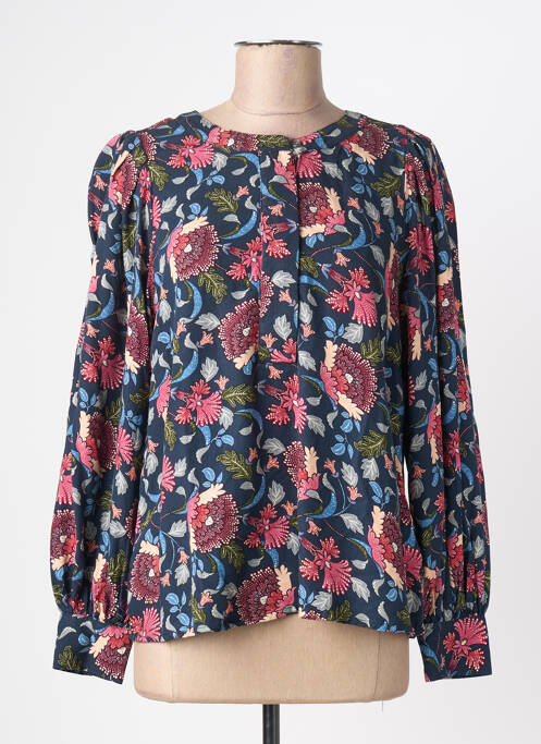 Blouse imprimé fantaisie manches longues bleu JENSEN femme