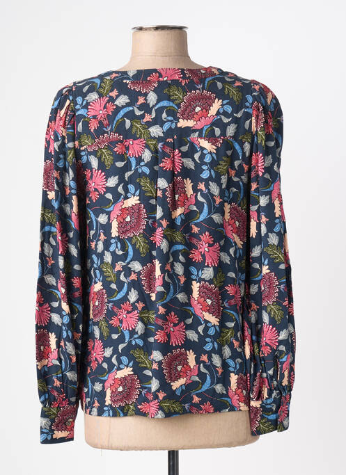 Blouse imprimé fantaisie manches longues bleu JENSEN femme