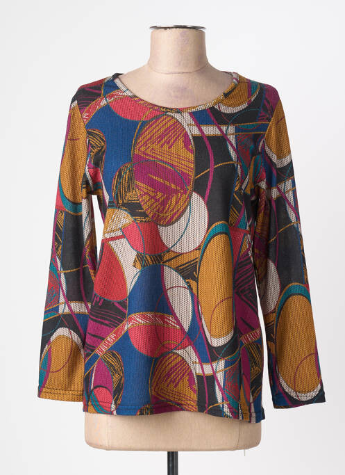 Top imprimé fantaisie manches longues jaune HALOGENE femme