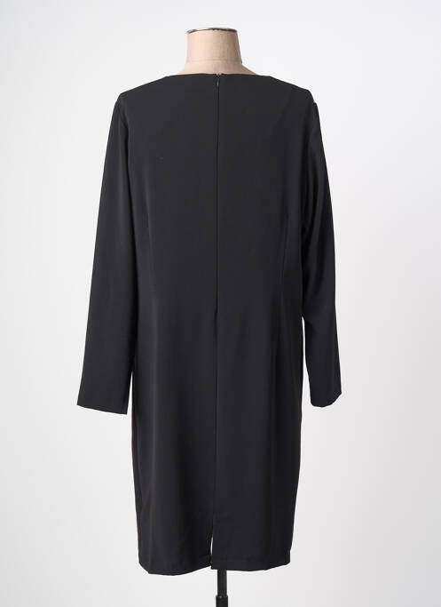 Robe mi-longue imprimé fantaisie manches longues noir JEAN DELFIN femme