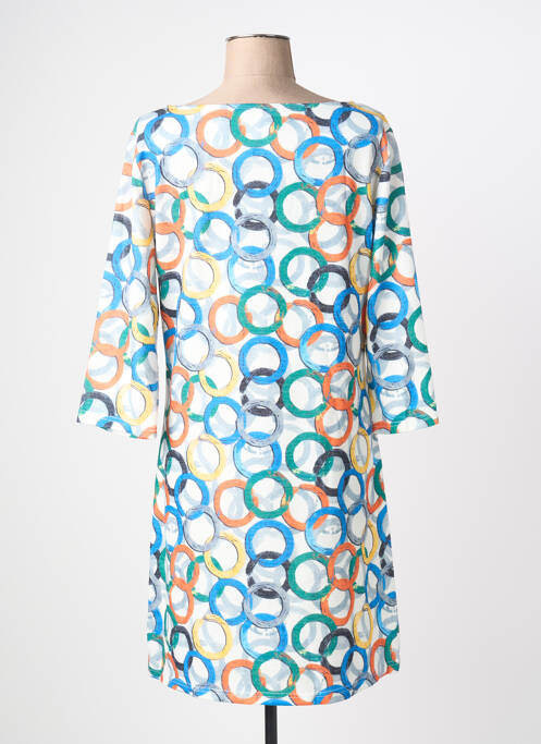 Robe mi-longue manches 3/4 manches 3/4 bleu VEGAS femme