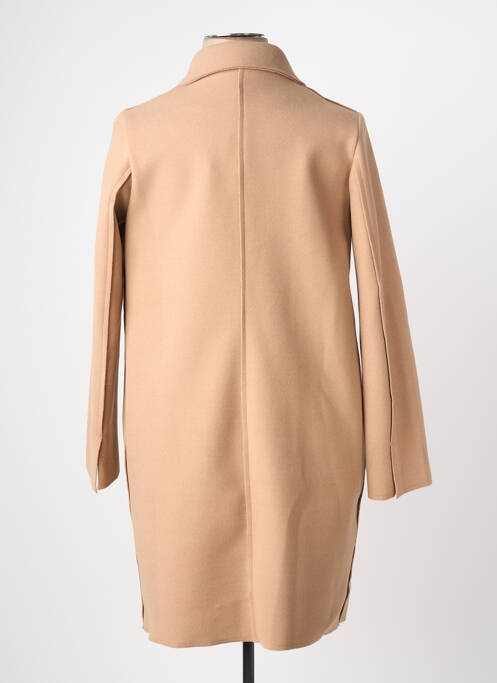 Manteau long coupe droite sans capuche beige ELEONORA AMADEI femme