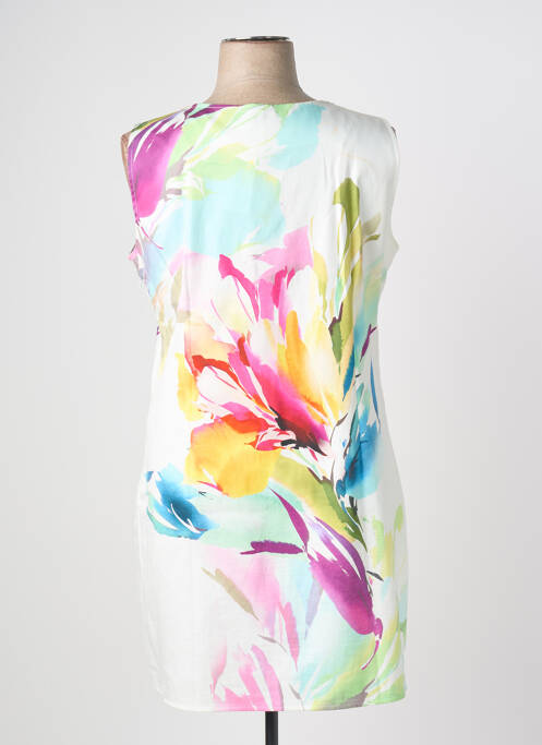 Robe mi-longue imprimé fantaisie sans manche blanc HALOGENE femme