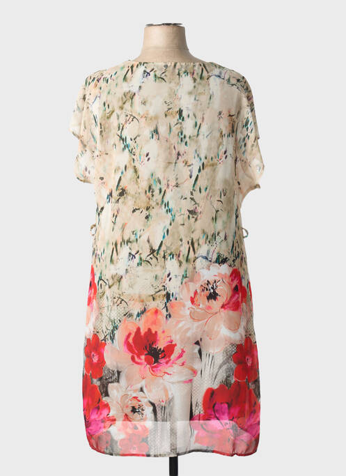 Robe mi-longue imprimé fantaisie manches courtes vert FRED SABATIER femme