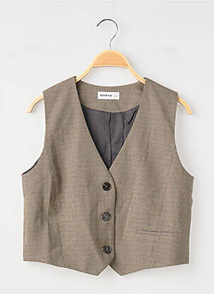 Gilet sans manche coupe cintrée marron BROWNIE femme