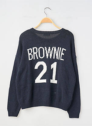 Pull coupe droite manches longues bleu BROWNIE femme