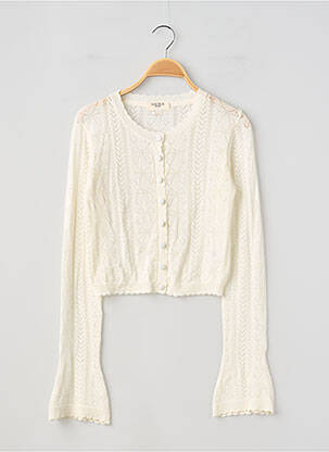 Gilet manches longues coupe cintrée blanc LOUNGE femme