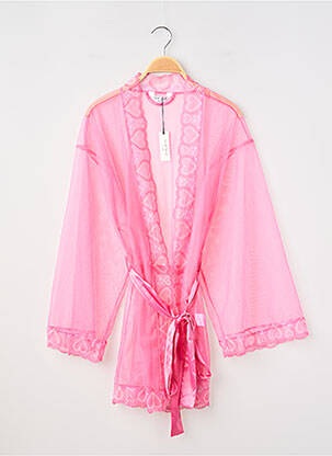 Déshabillé manches longues rose LOUNGE femme