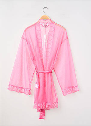 Déshabillé manches longues rose LOUNGE femme