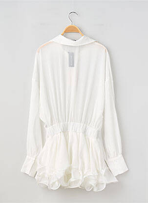Combishort tissage crêpe manches longues blanc PRETTY LITTLE THING femme