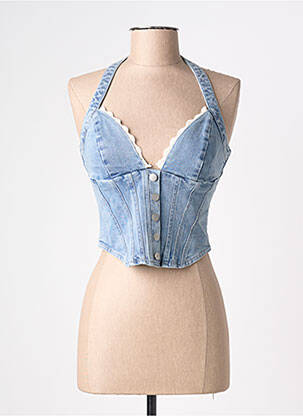 Top stretch sans manche bleu OH POLLY femme
