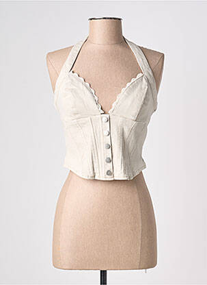 Top stretch sans manche beige OH POLLY femme