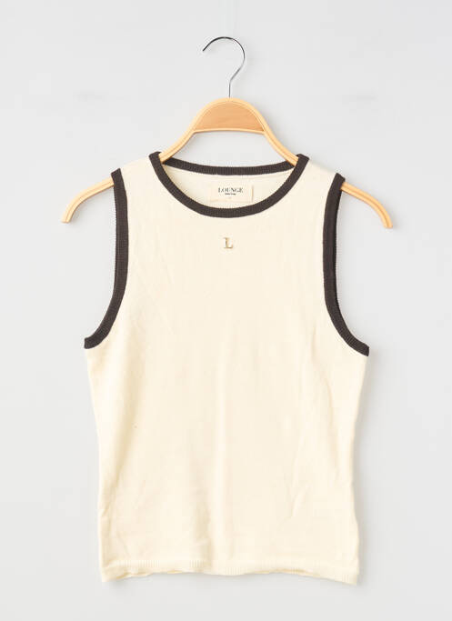 Débardeur coupe cintrée sans manche beige LOUNGE femme