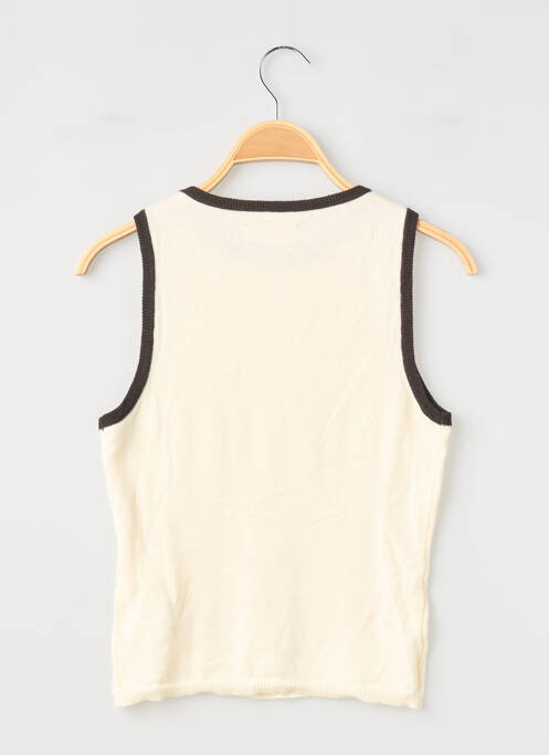 Débardeur coupe cintrée sans manche beige LOUNGE femme
