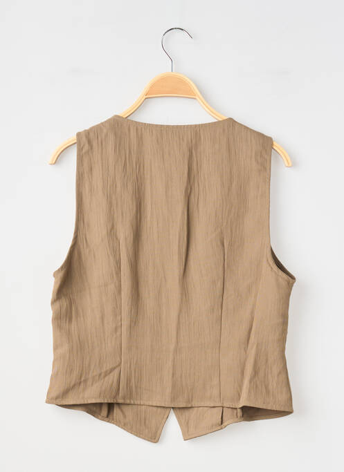 Gilet sans manche fermeture boutonnée sur le devant marron STRADIVARIUS femme