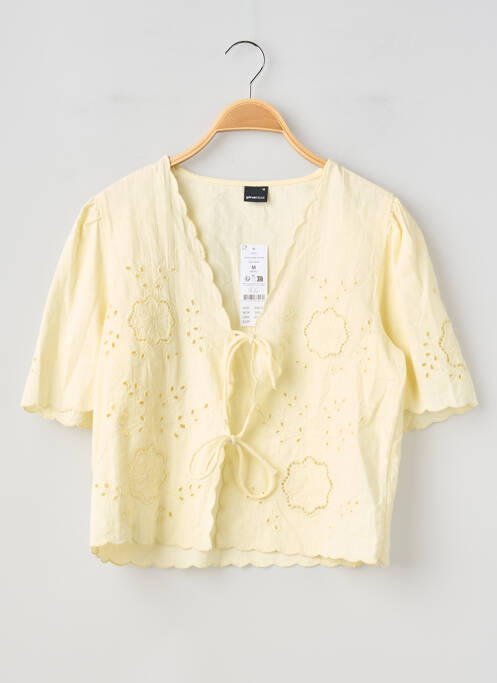Top manches courtes manches courtes jaune GINA TRICOT femme